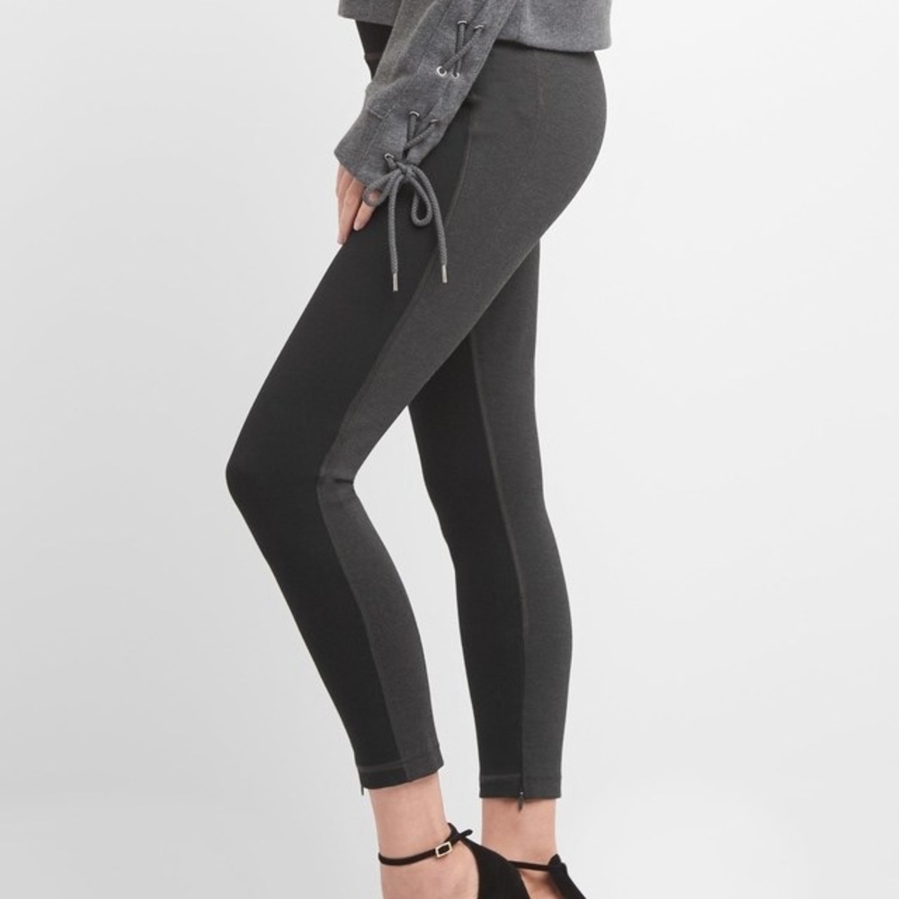 Ponte sculpt panel leggings in heather charcoal